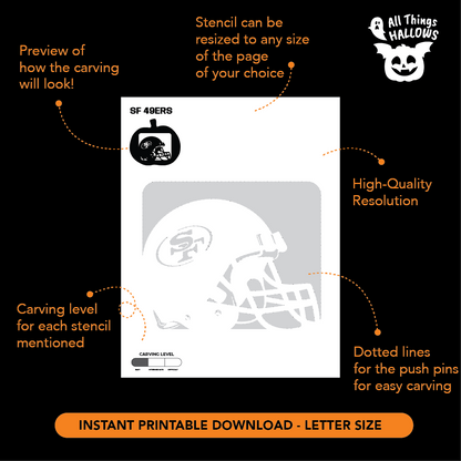 SF 49ers Pumpkin Stencil