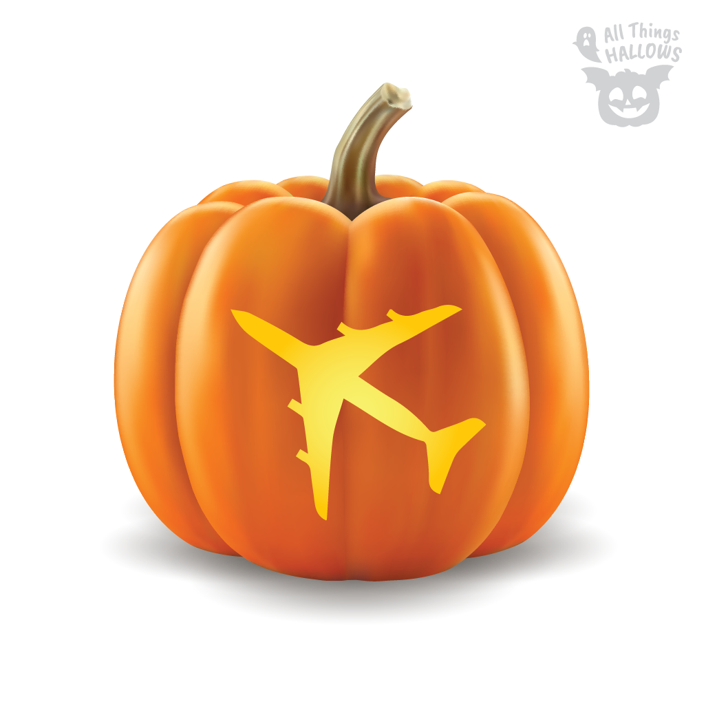 Airplane Pumpkin Stencil