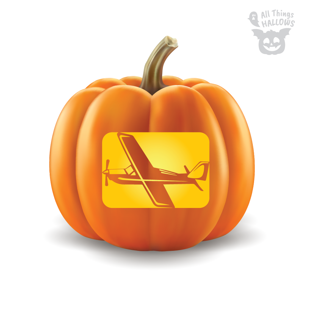 Airplane Pumpkin Stencil