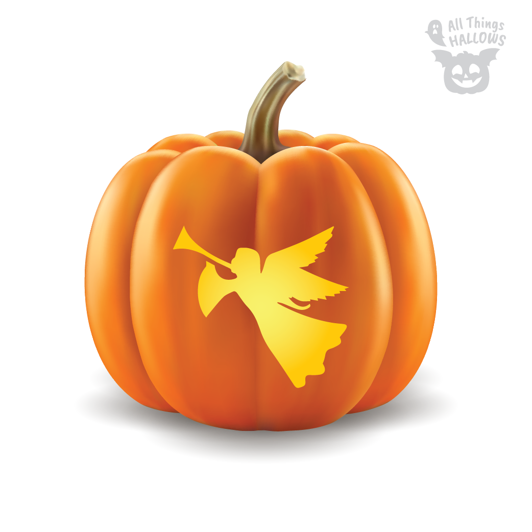 Angel Pumpkin Stencil