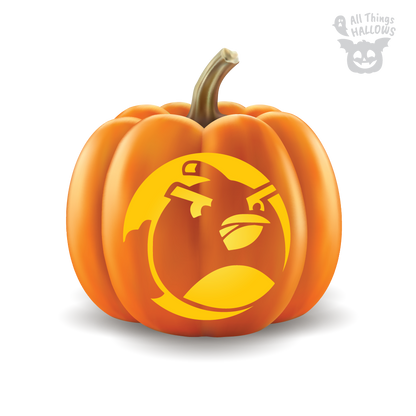 Angry Birds Bomb Pumpkin Stencil