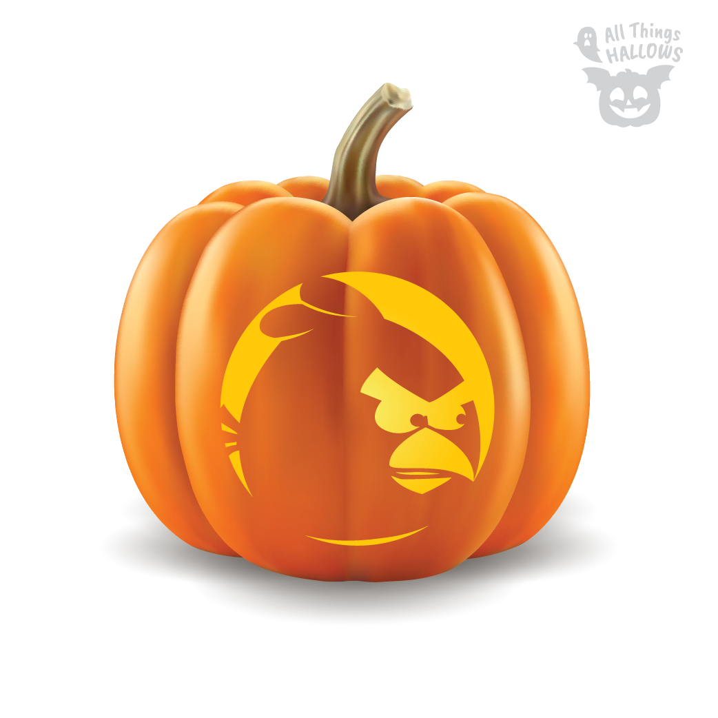 Angry Birds Red Pumpkin Stencil