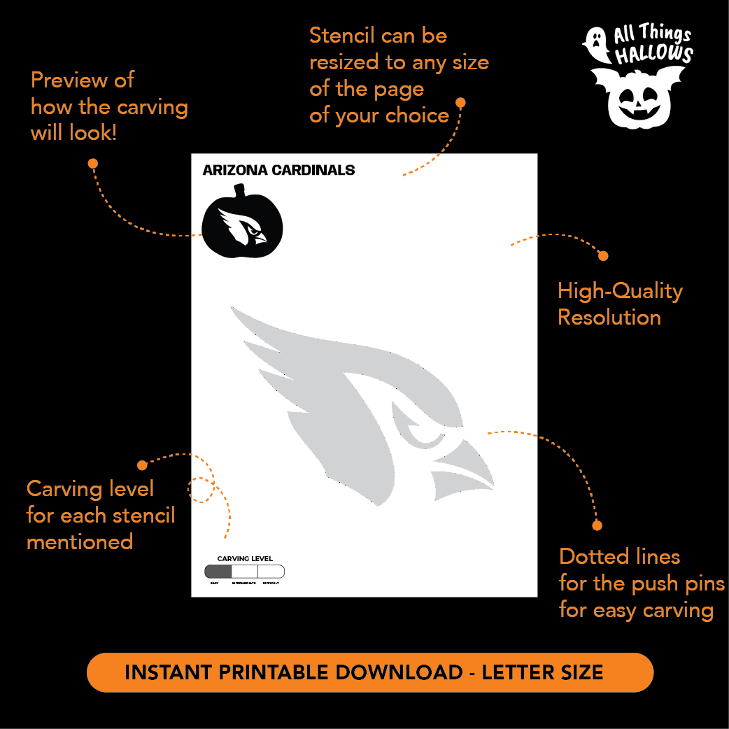 Arizona Cardinals Pumpkin Stencil