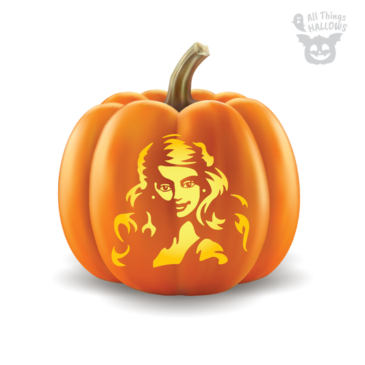 Barbie and Ken Pumpkin Stencil