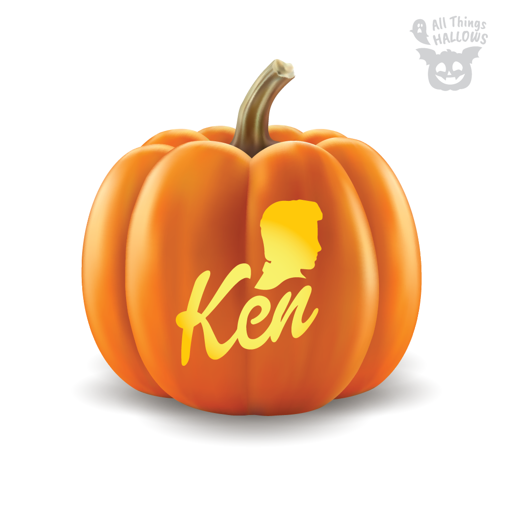 Barbie and Ken Pumpkin Stencil