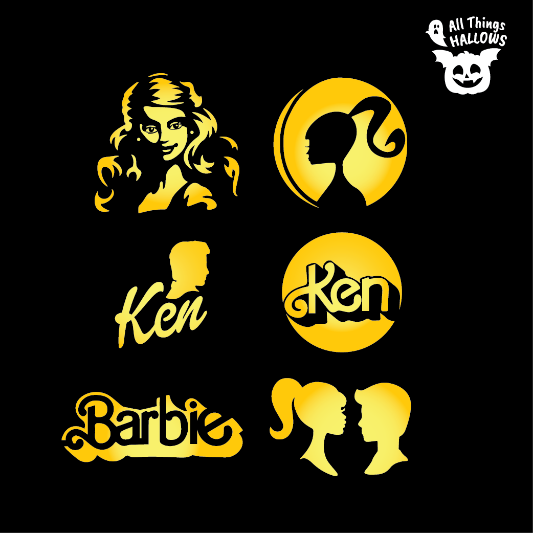 Barbie and Ken Pumpkin Stencil