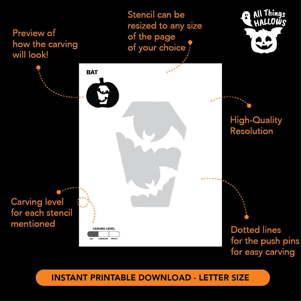 Bat Pumpkin Stencil