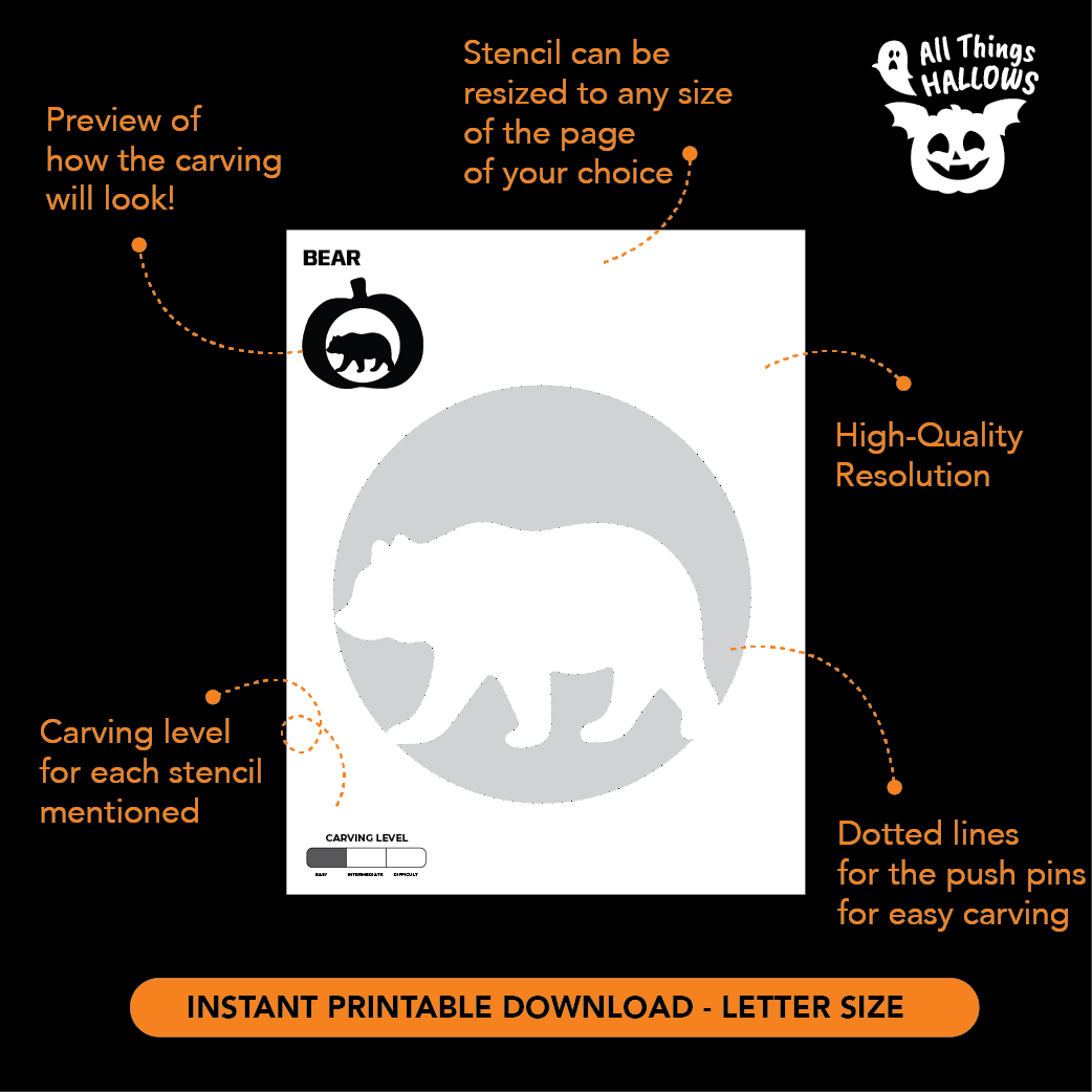 Bear Pumpkin Stencil