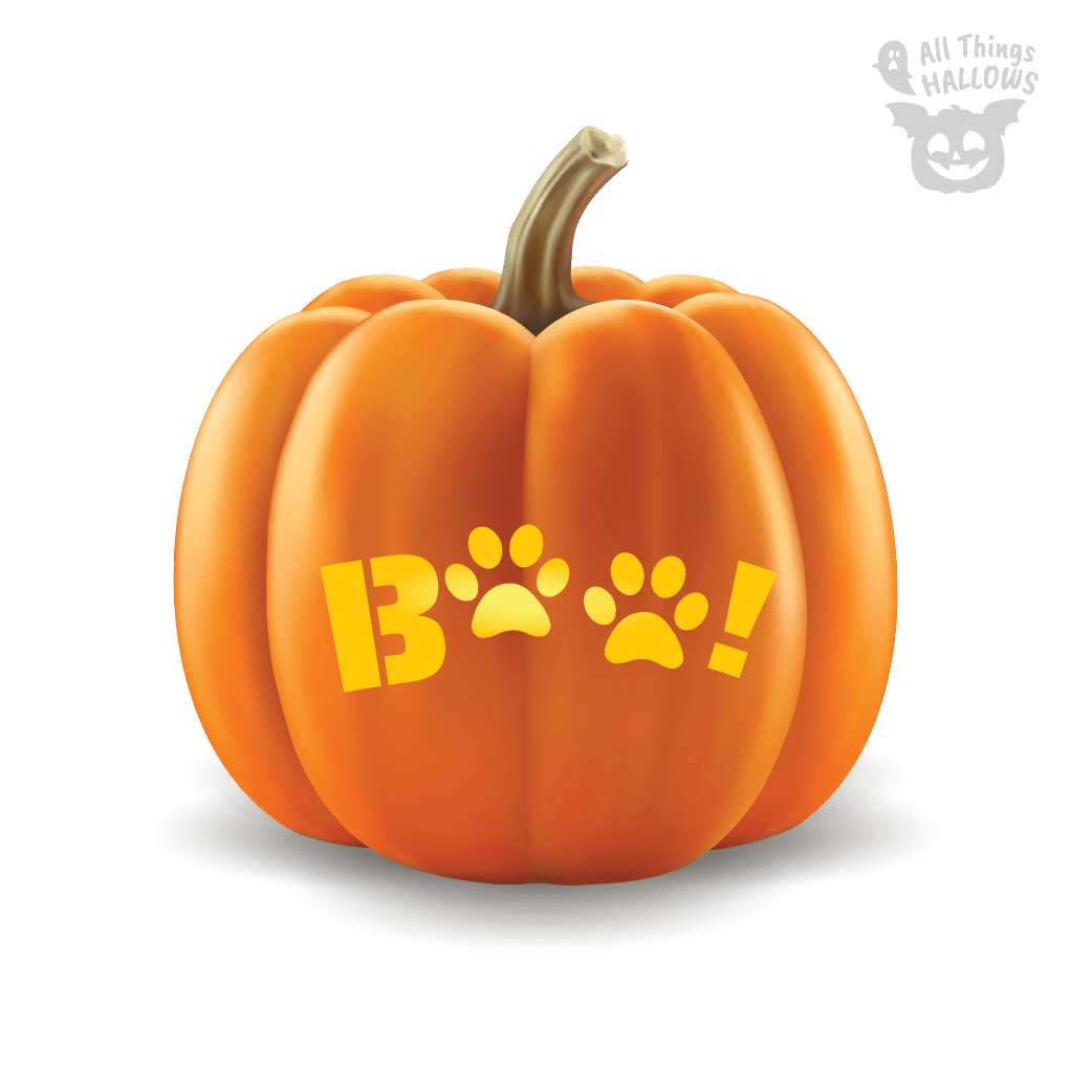 Boo Dog Paw Pumpkin Stencil