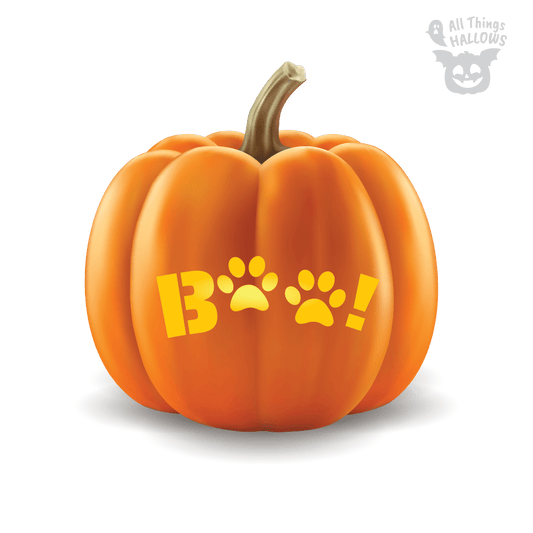 Boo Dog Paw Pumpkin Stencil