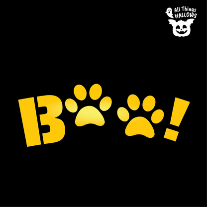 Boo Dog Paw Pumpkin Stencil