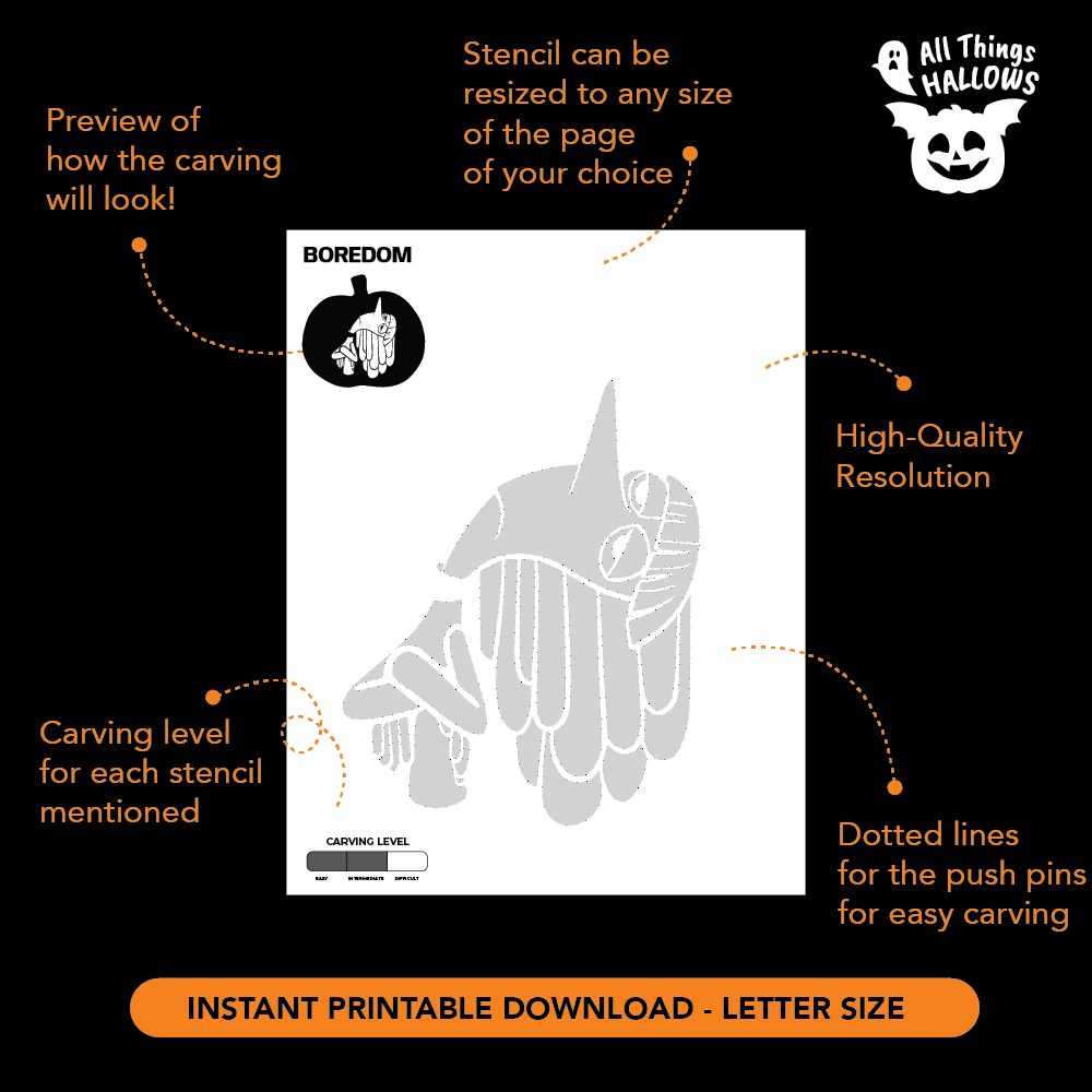 Inside Out 2: Boredom Pumpkin Stencil