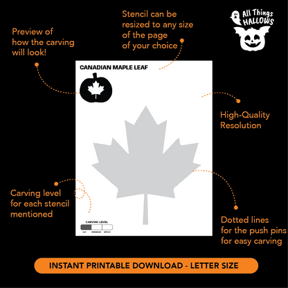 Canadian Maple Leaf Pumpkin Stencil