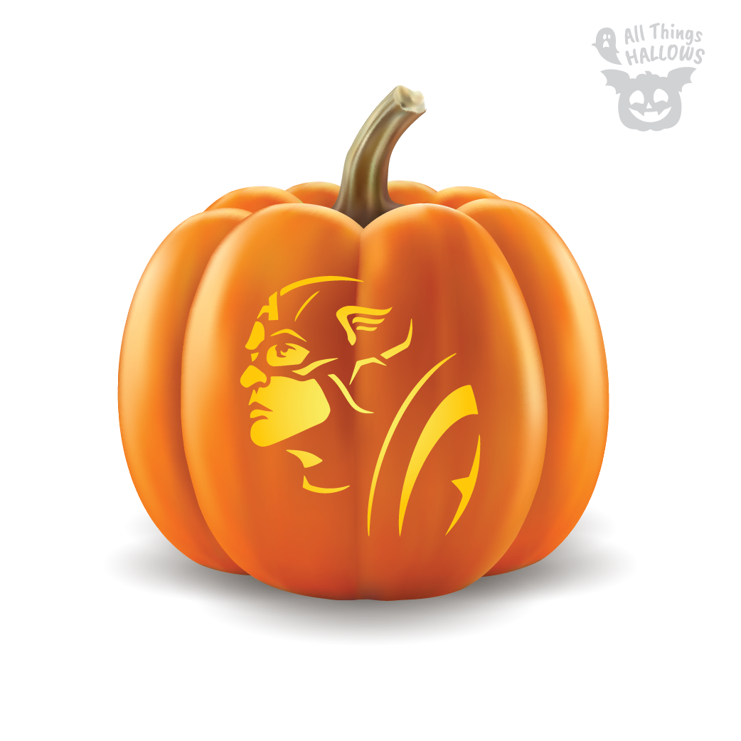 Captain America Pumpkin Stencil