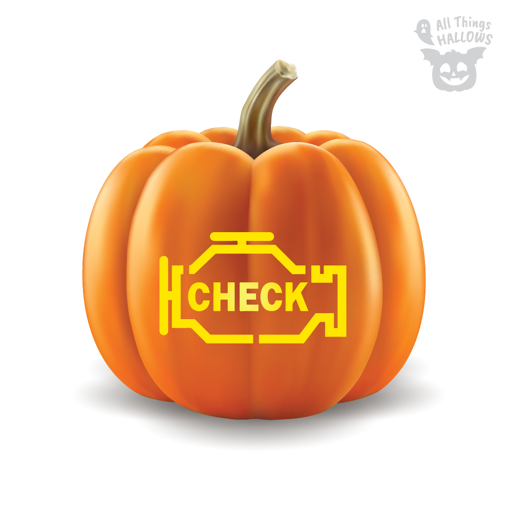 Check Engine Light Pumpkin Stencil