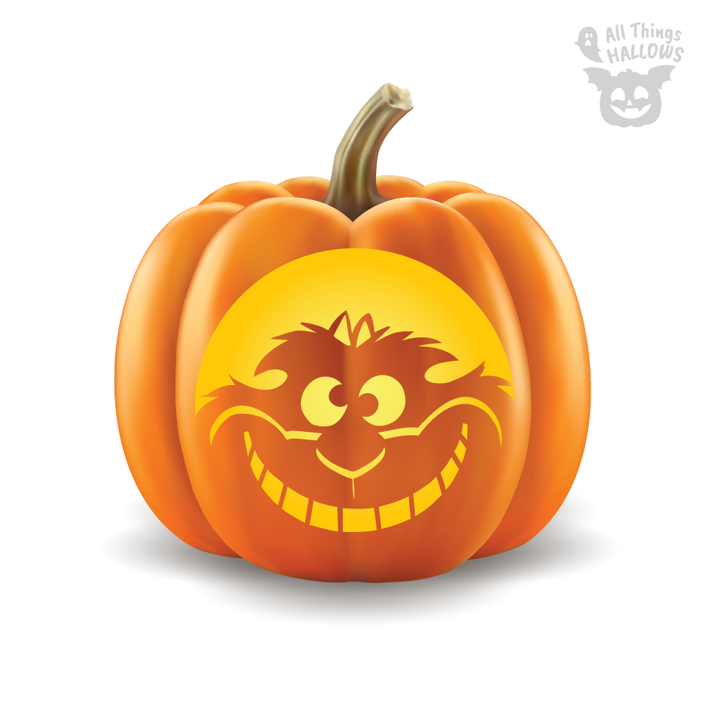 Cheshire Cat Pumpkin Stencil