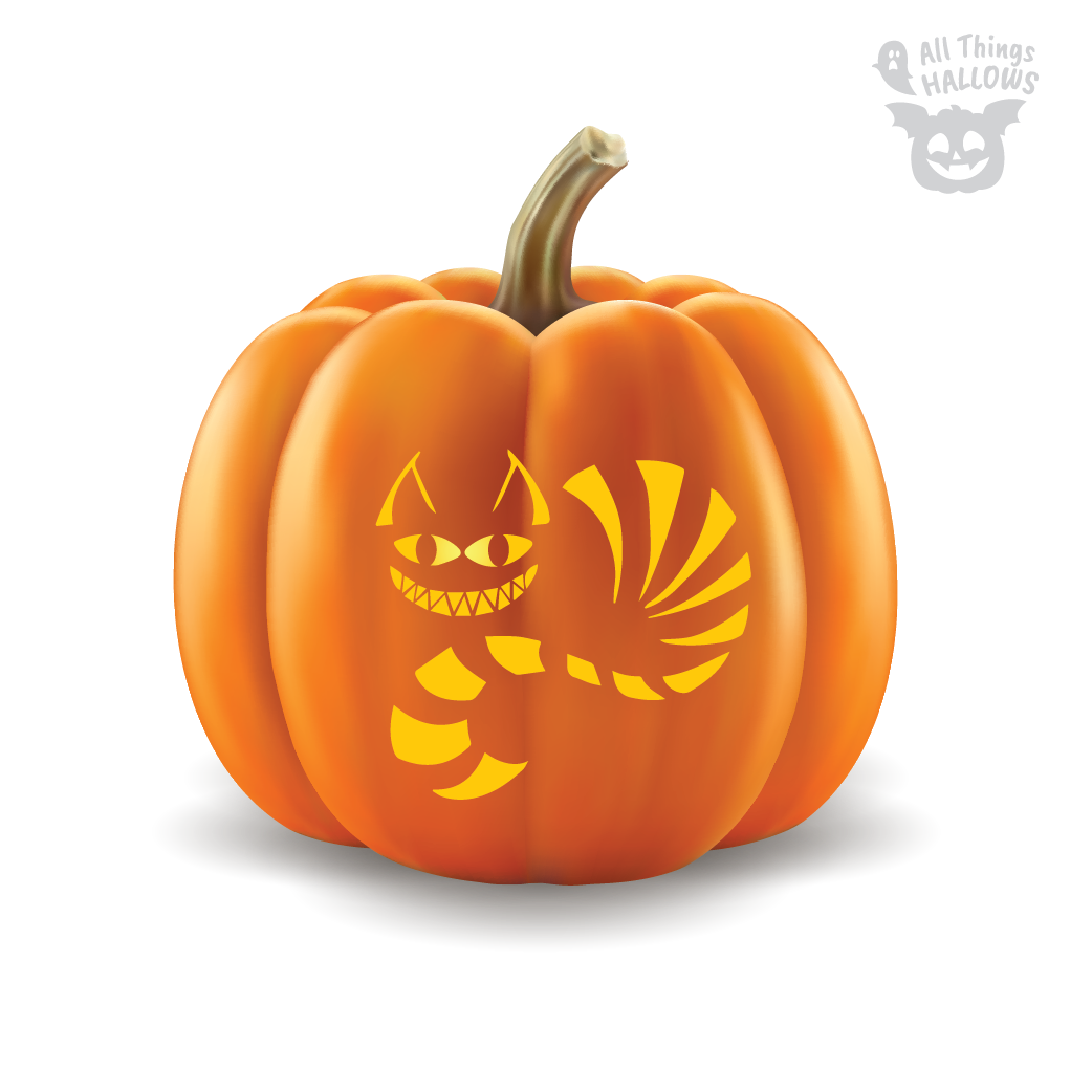 Cheshire Cat Pumpkin Stencil