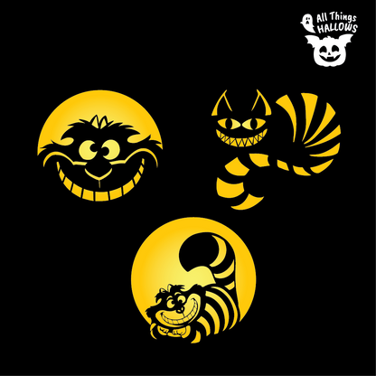 Cheshire Cat Pumpkin Stencil