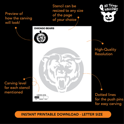 Chicago Bears Pumpkin Stencil