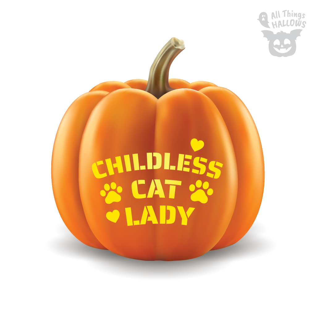 Childless Cat Lady Pumpkin Stencil