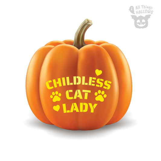 Childless Cat Lady Pumpkin Stencil