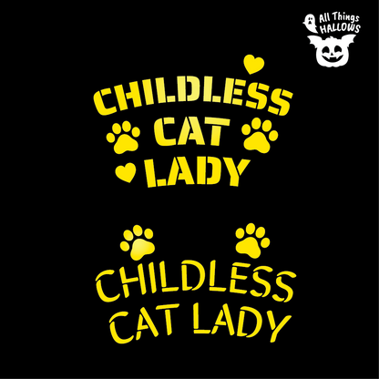 Childless Cat Lady Pumpkin Stencil