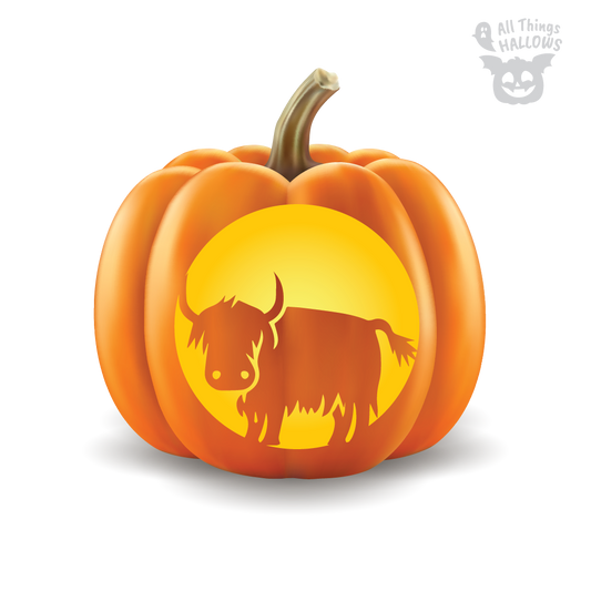 Highland Cow Pumpkin Stencil