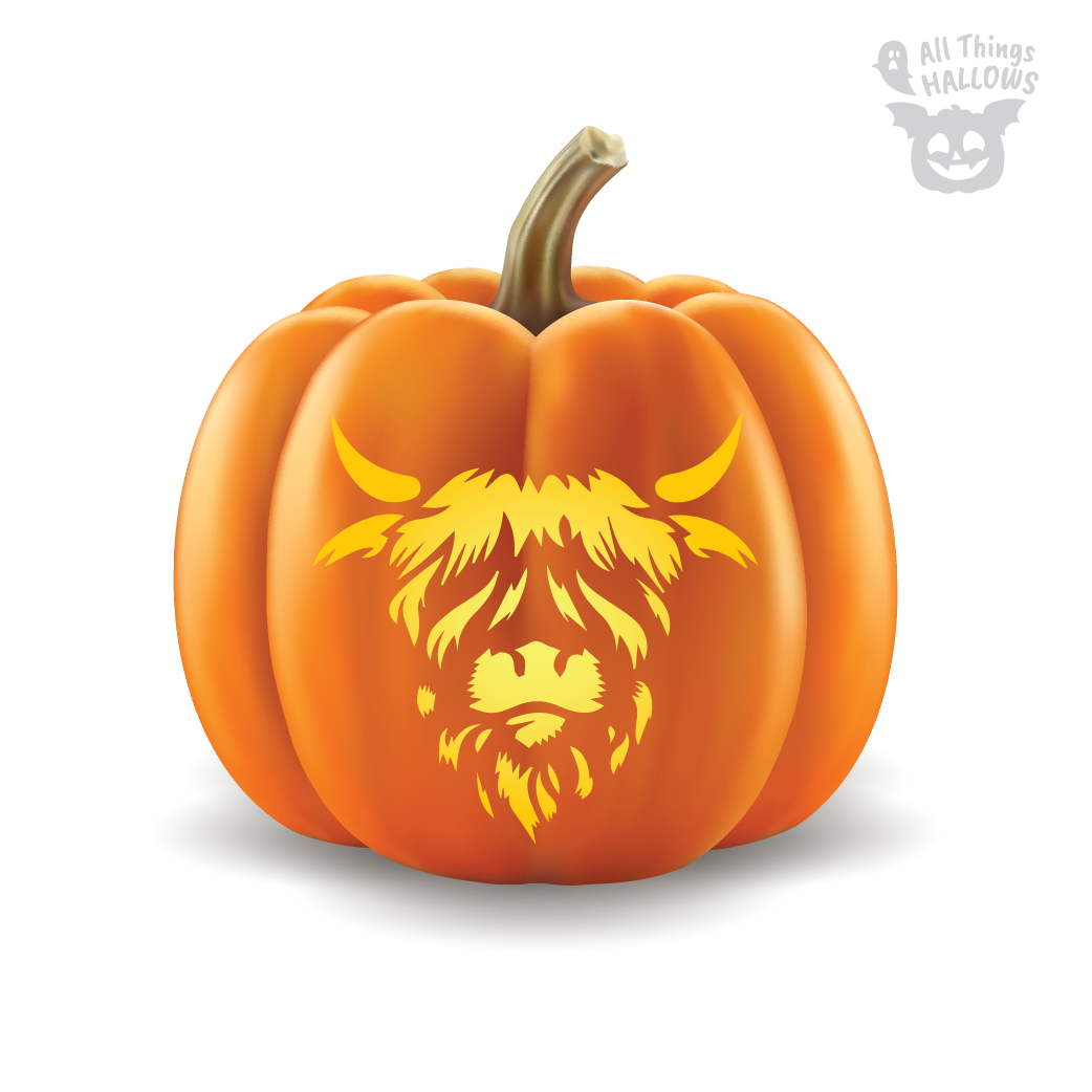 Highland Cow Pumpkin Stencil