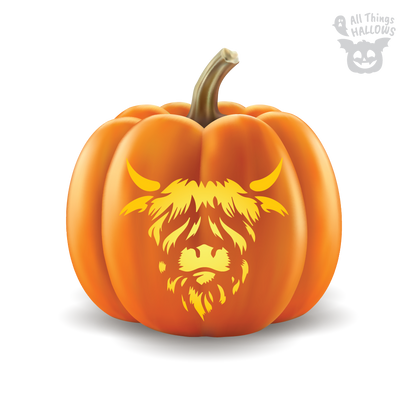 Highland Cow Pumpkin Stencil