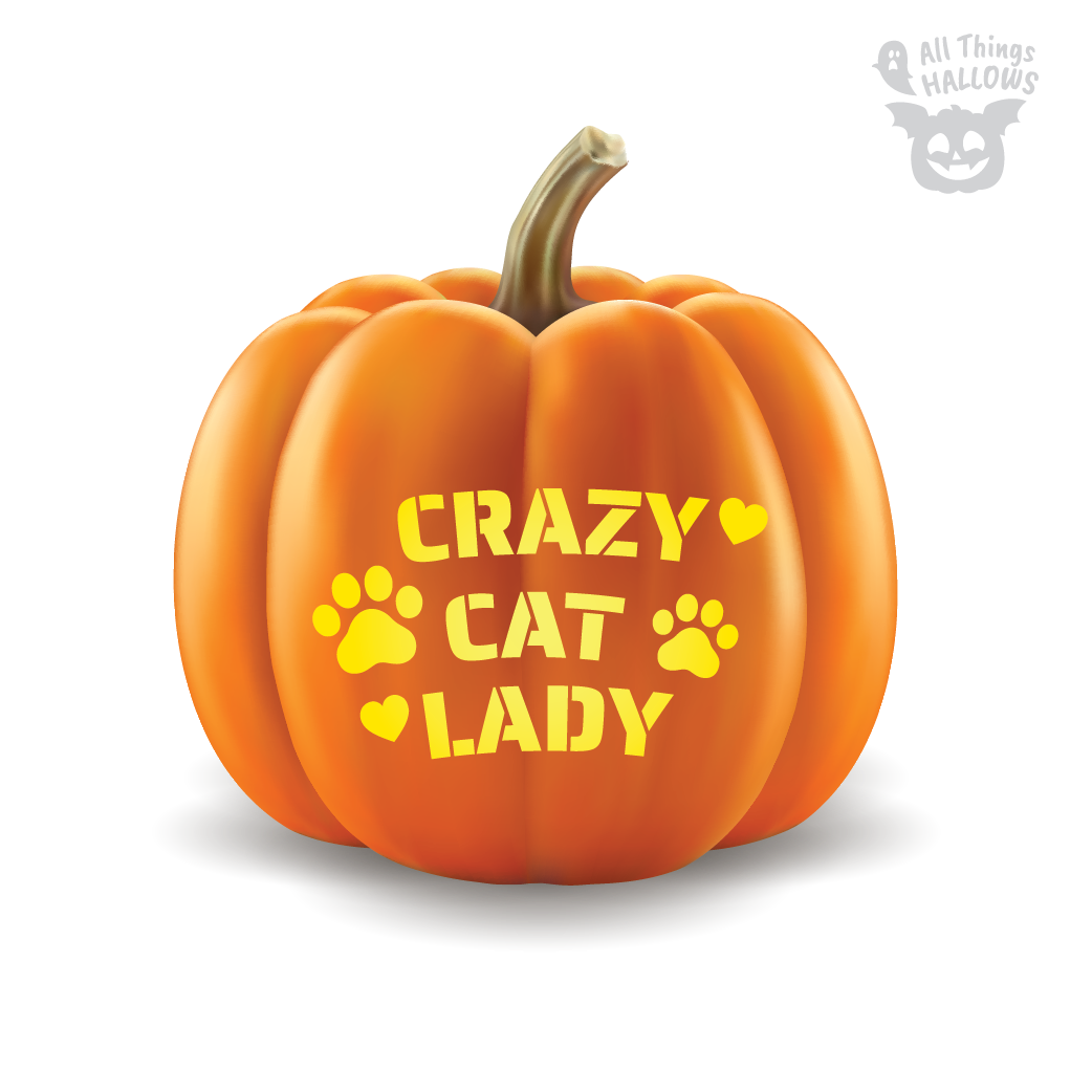 Crazy Cat Lady Pumpkin Stencil