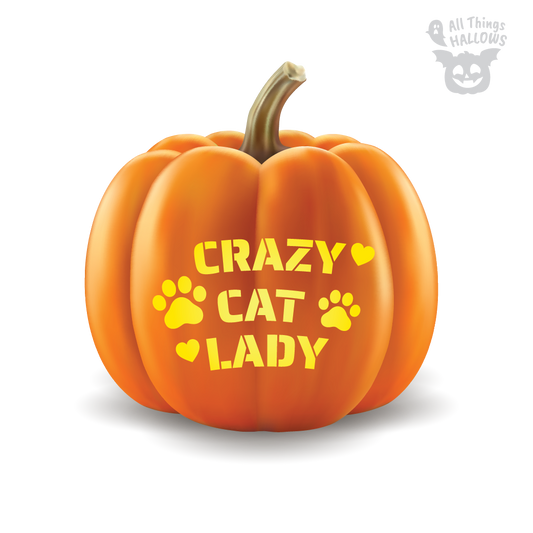 Crazy Cat Lady Pumpkin Stencil