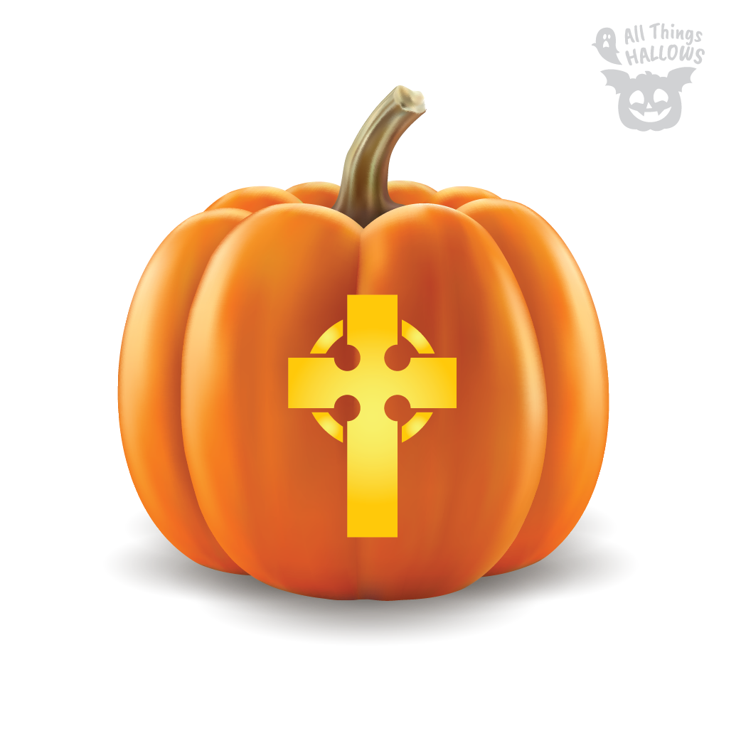 Cross Pumpkin Stencil