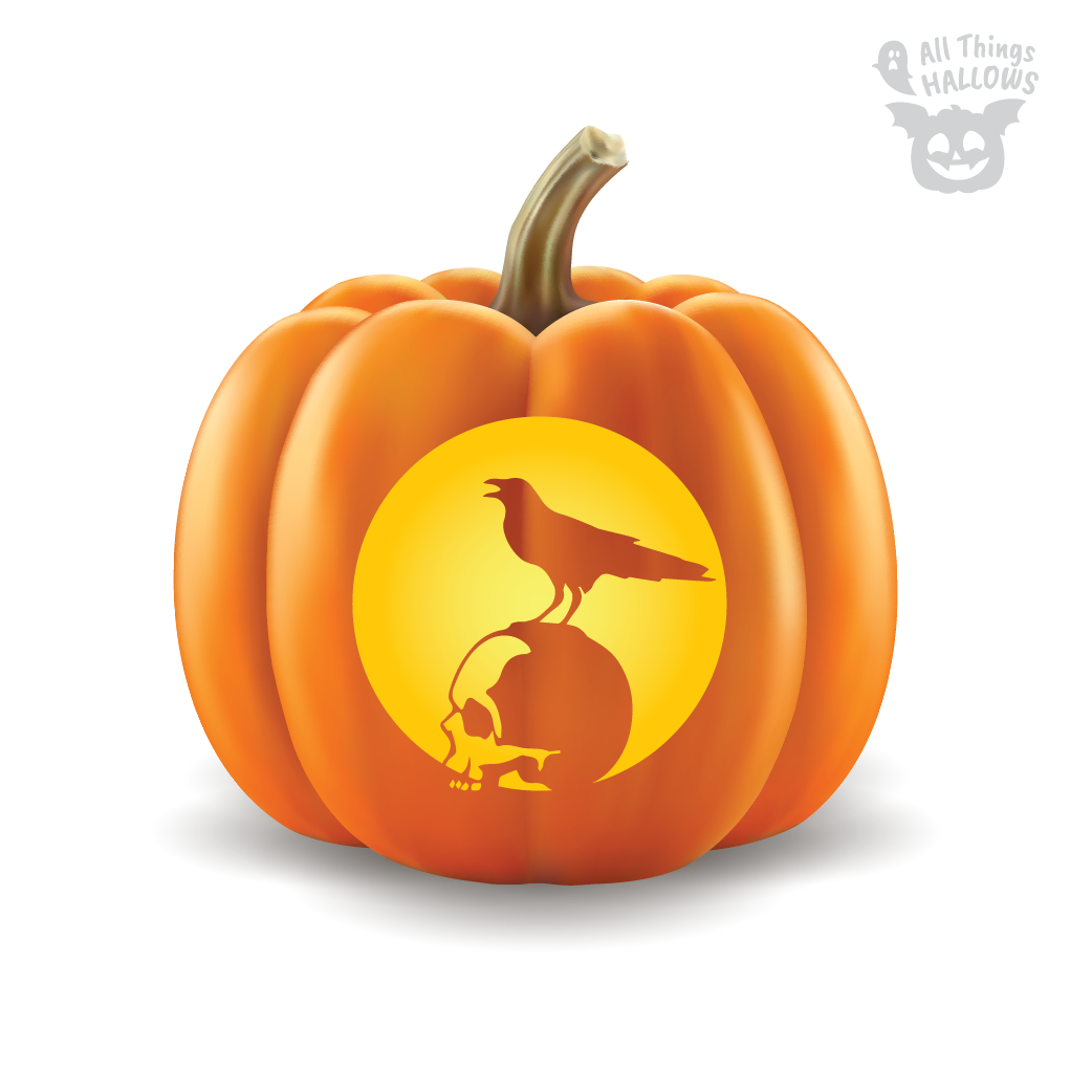 Crow Pumpkin Stencil