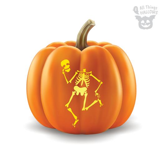 Dancing Skeleton Pumpkin Stencil