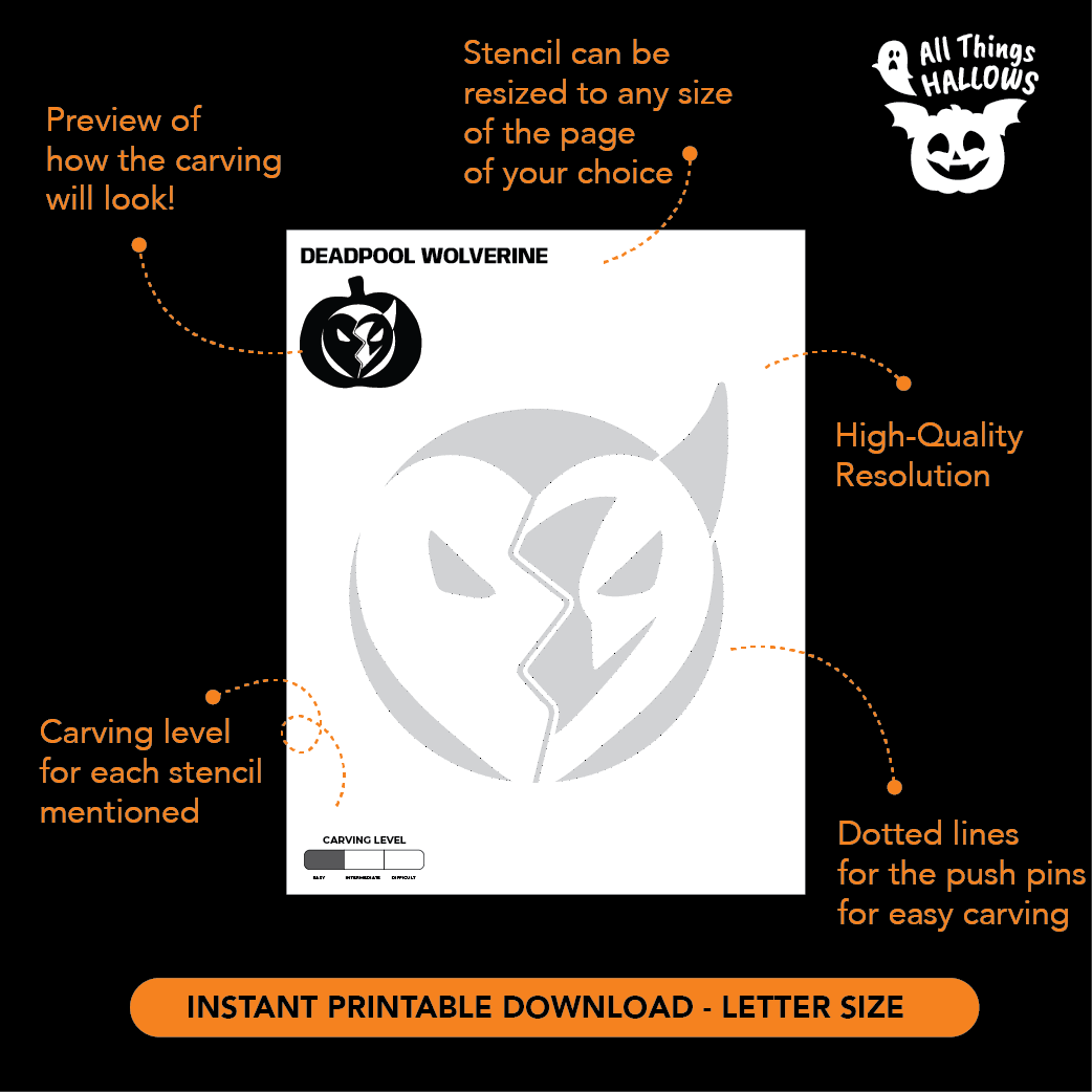 Deadpool and Wolverine Pumpkin Stencil