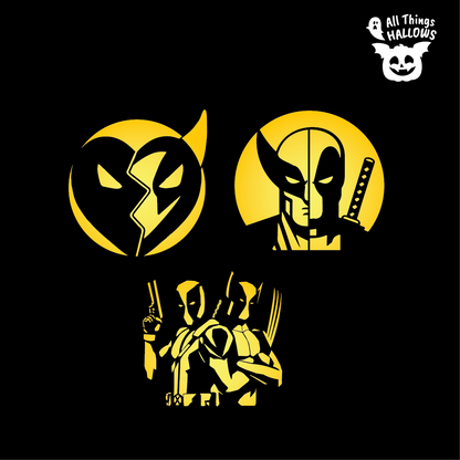 Deadpool and Wolverine Pumpkin Stencil