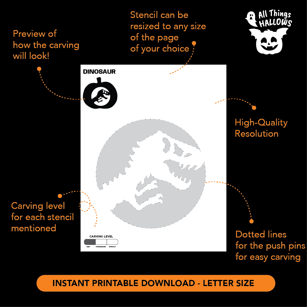 Dinosaur Pumpkin Stencil