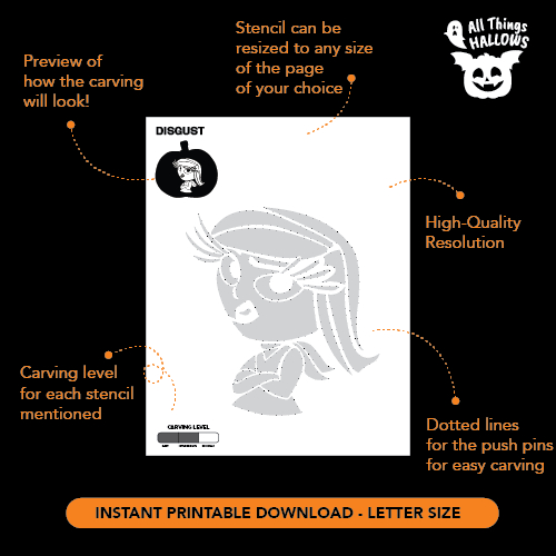 Inside Out: Disgust Pumpkin Stencil