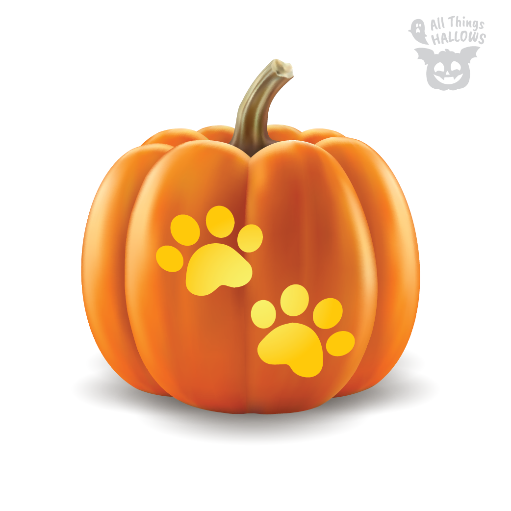 Dog Paw Pumpkin Stencil