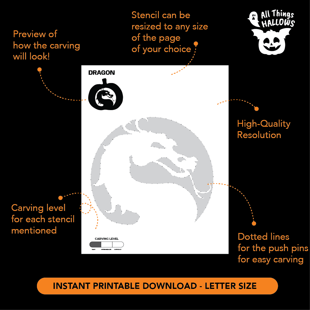 Dragon Pumpkin Stencil