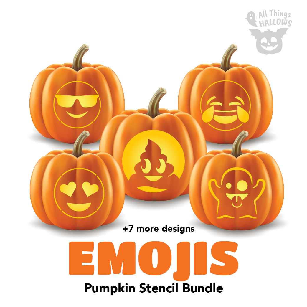 Emoji Pumpkin Stencil Bundle