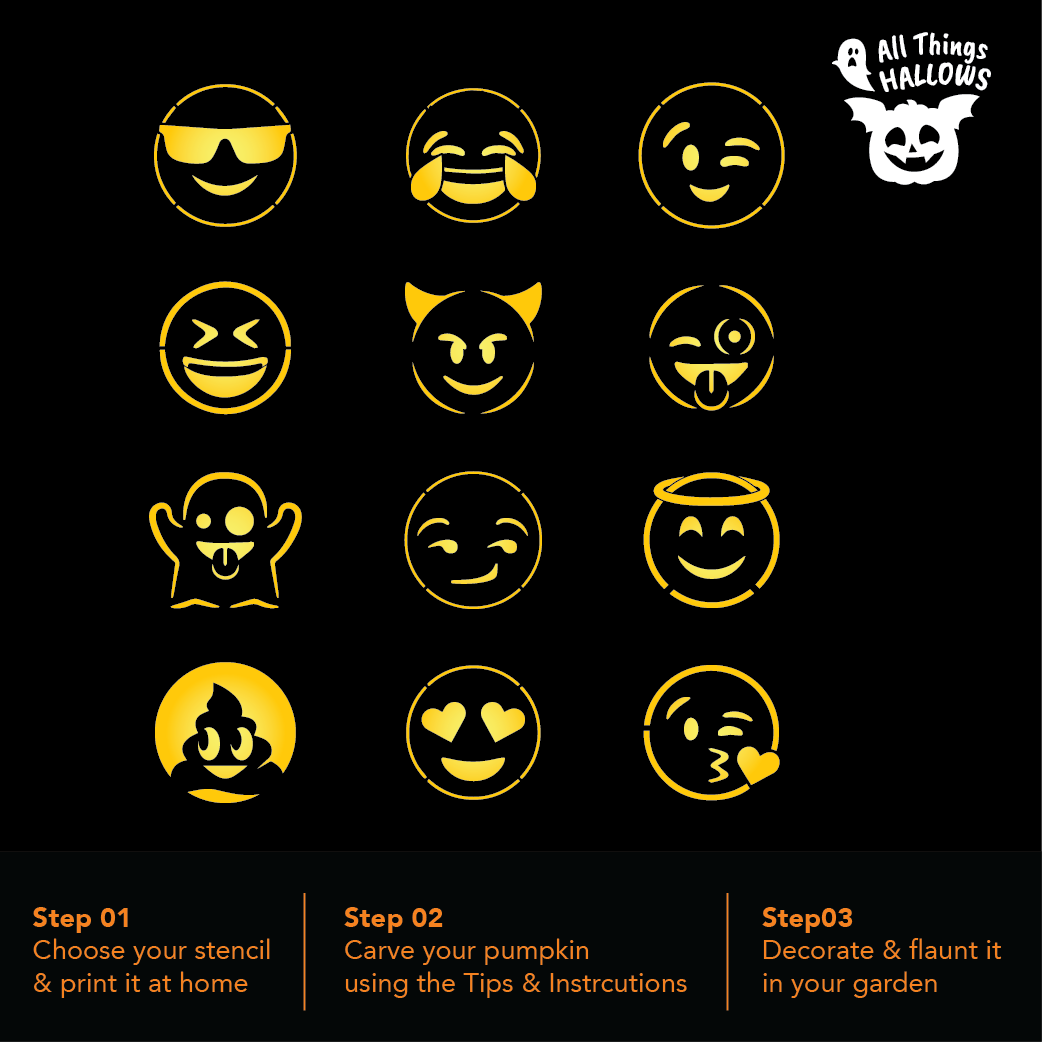 Emoji Pumpkin Stencil Bundle