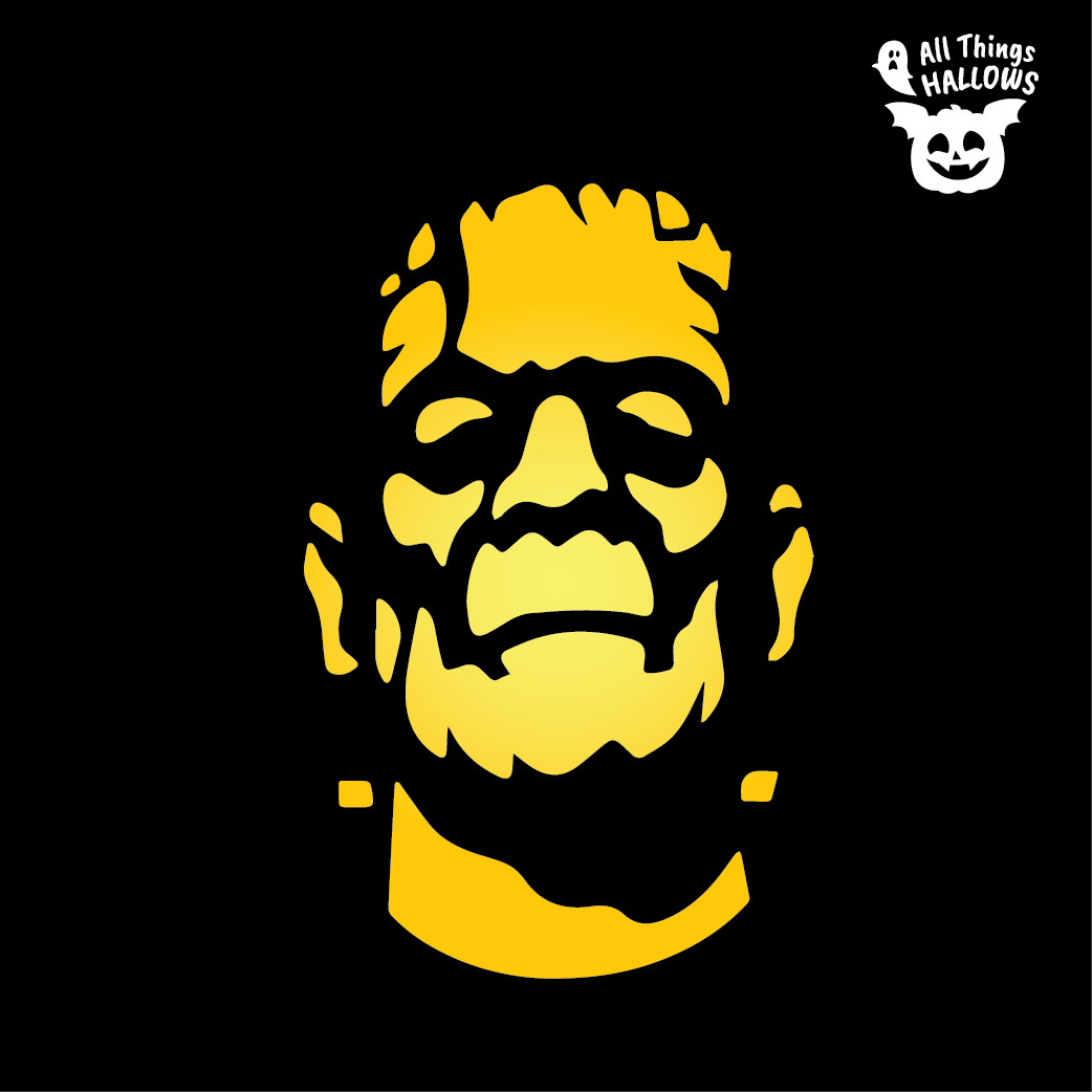 Frankenstein Monster Pumpkin Stencil