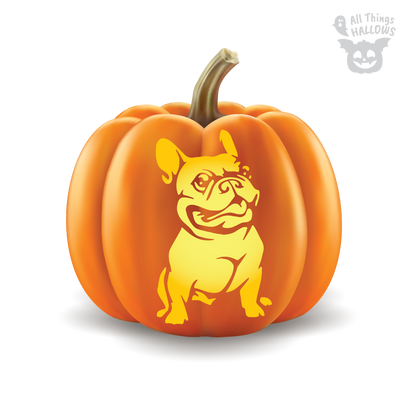 French Bulldog (Frenchie) Pumpkin Stencil