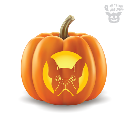 French Bulldog (Frenchie) Pumpkin Stencil