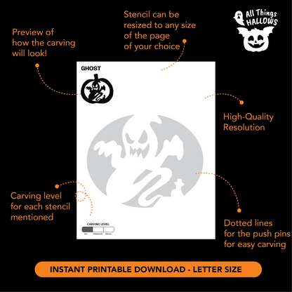 Ghost Pumpkin Stencil