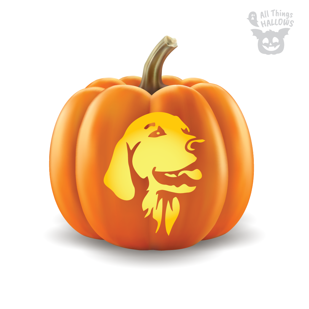 Golden Retriever Pumpkin Stencil