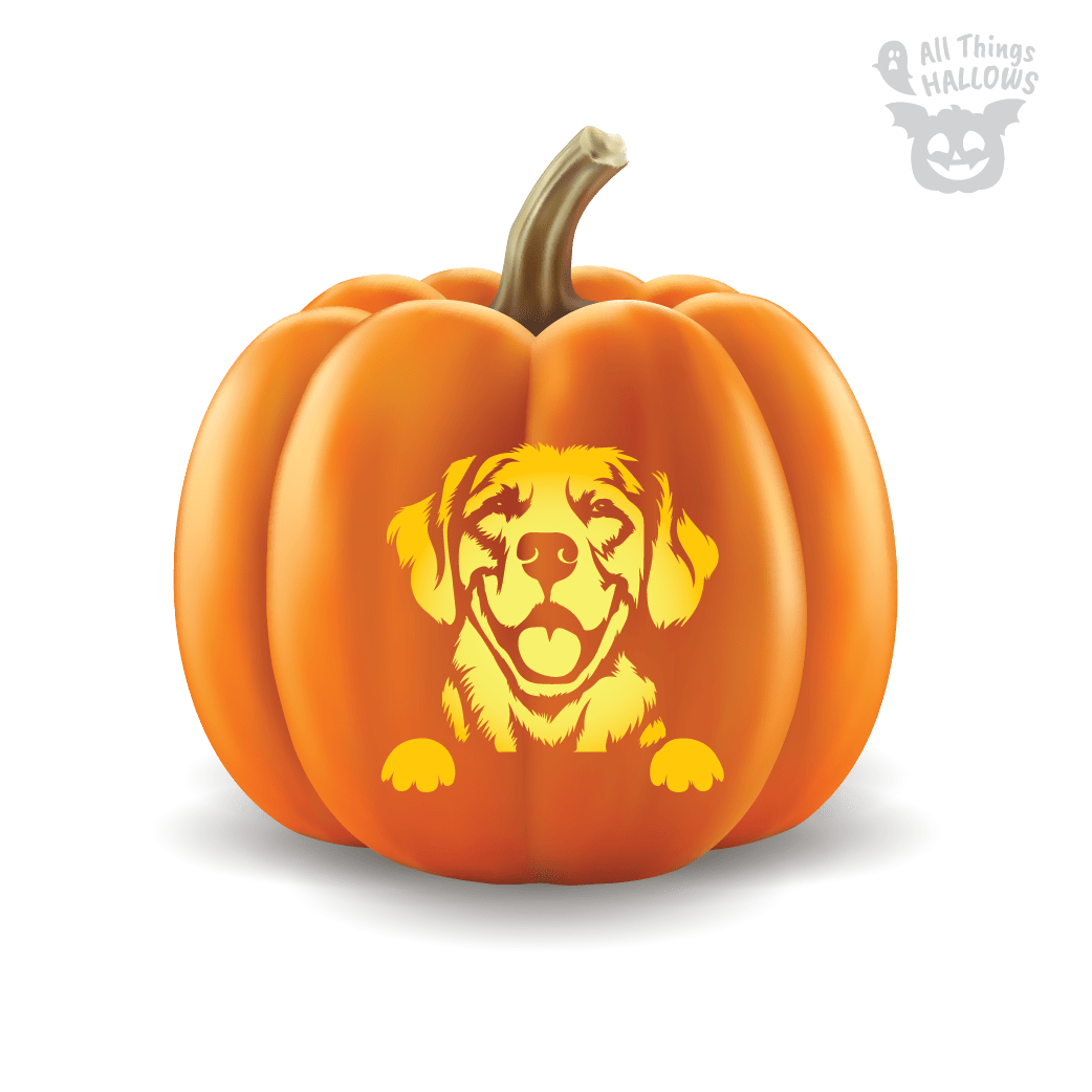 Golden Retriever Pumpkin Stencil