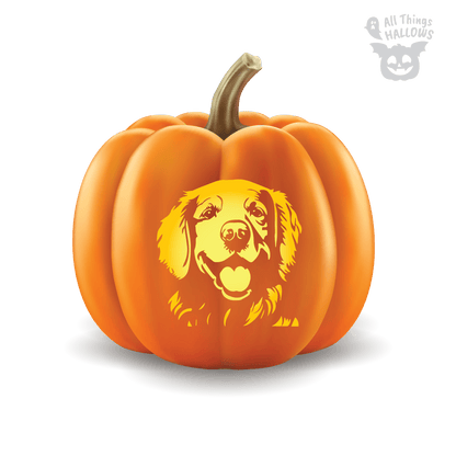 Golden Retriever Pumpkin Stencil