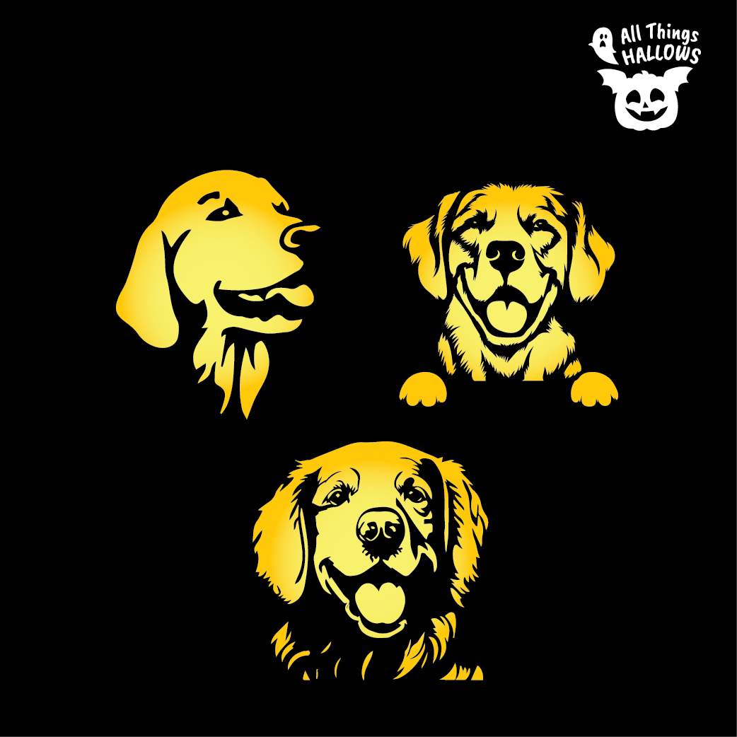 Golden Retriever Pumpkin Stencil